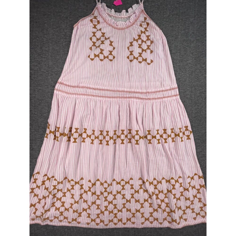 Uncle Frank Candy Stripe Dress Designer Archive Sample Pink Cotton Boho Midi - Picture 3 of 12